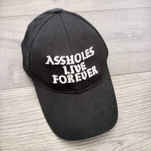 Assholes Live Forever Trucker Hat Black Ball Cap Adjustable Linda Finegold OS